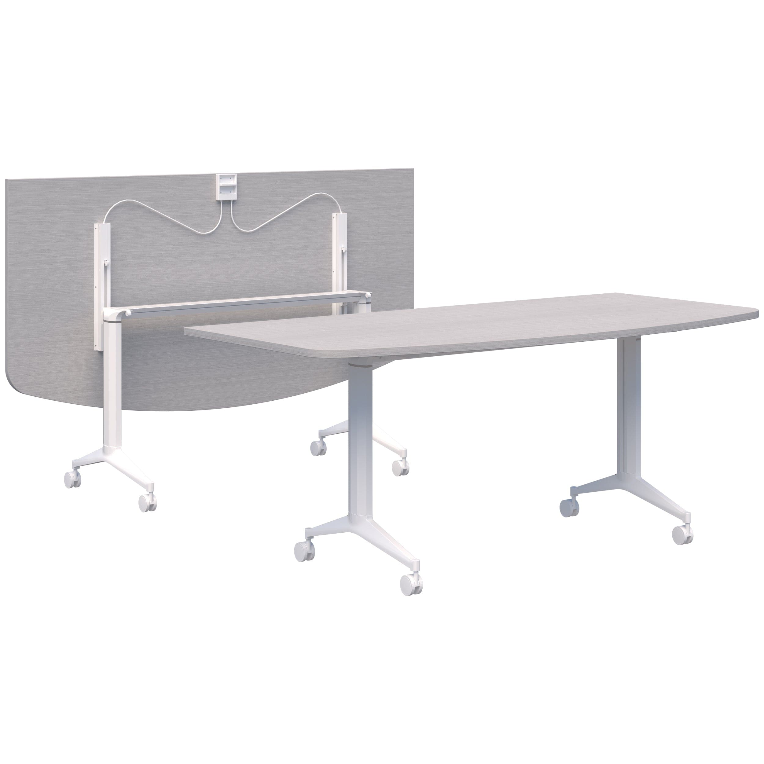 Boost Flip Table D Shape Silver Strata / White