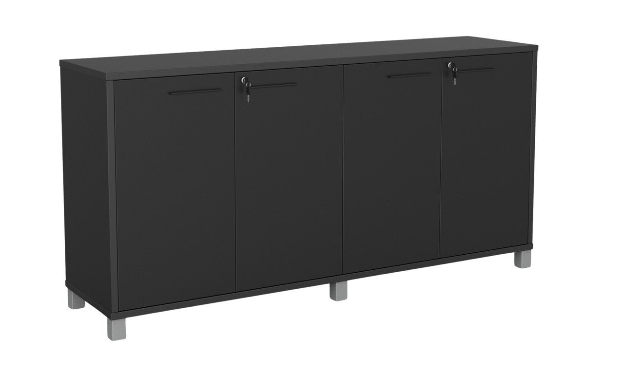 Cubit Credenza Black / Black / Silver