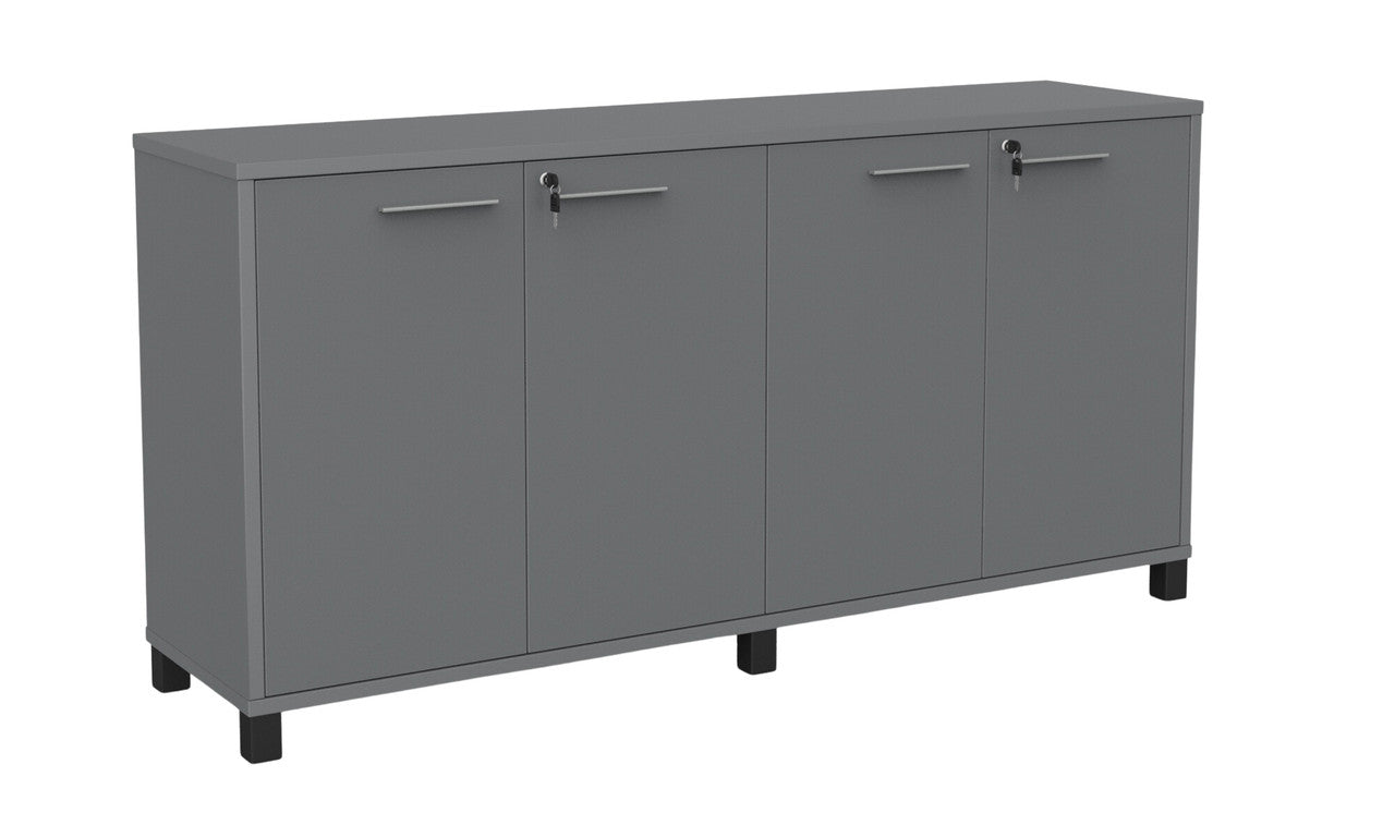 Cubit Credenza Silver / Silver / Black