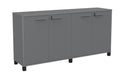 Cubit Credenza Silver / Silver / Black