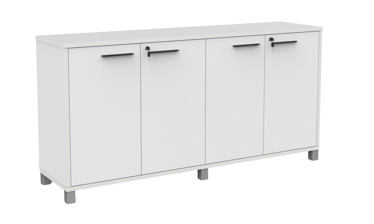 Cubit Credenza White / Black / Silver