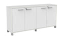 Cubit Credenza White / White / Silver