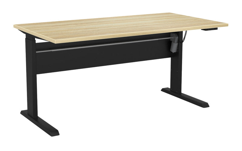 Cubit Electric Standing Desk 1500 x 800 / Atlantic Oak / Black