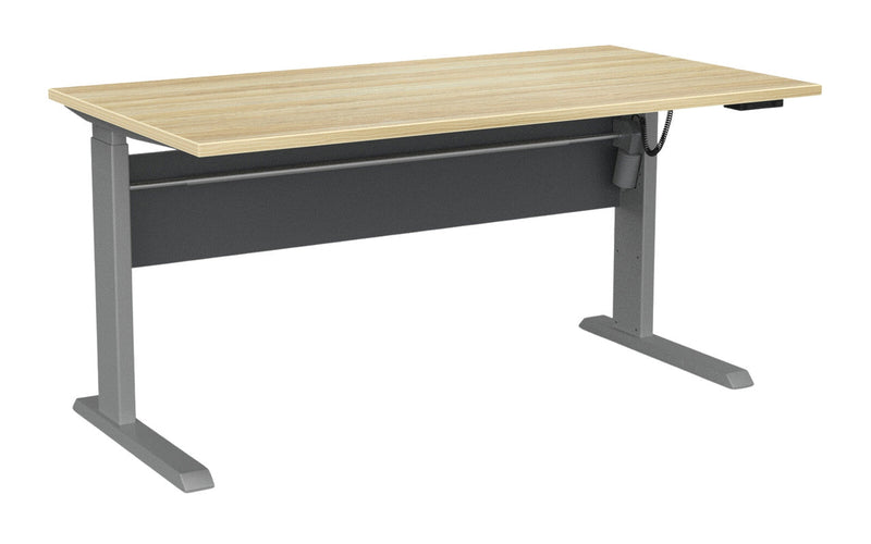 Cubit Electric Standing Desk 1500 x 800 / Atlantic Oak / Silver