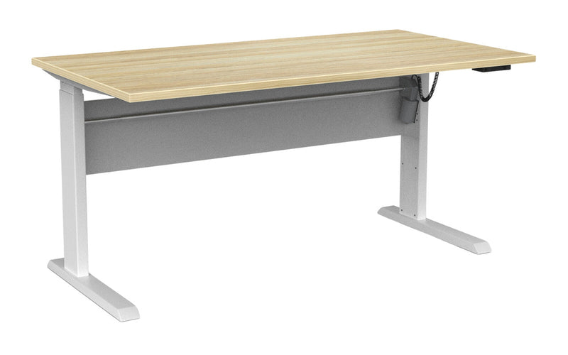 Cubit Electric Standing Desk 1500 x 800 / Atlantic Oak / White