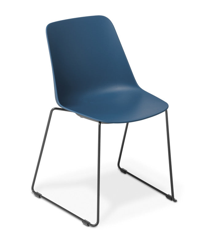 Max Meeting Chair Classic Blue / Black Sled