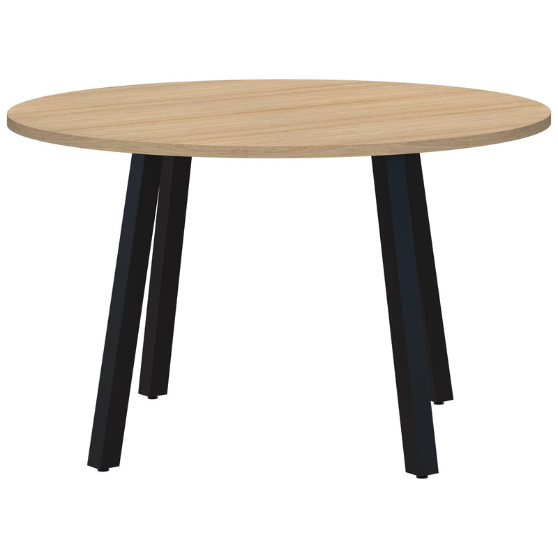 Modella II 4 Leg Meeting Table 1200 Diameter / Classic Oak Naturale / Black