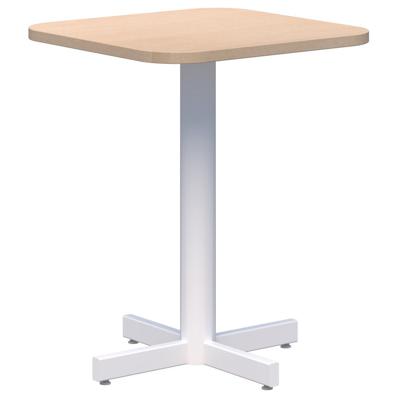 Star Small Table 600x600 / Refined Oak / White