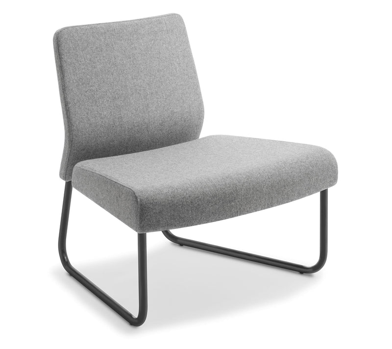 Station Outer Curve Meeting Chair Black Sled