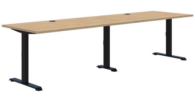 Summit II Fixed Height Inline 2 Pod Desk 2x1200x800 / Classic Oak / Black