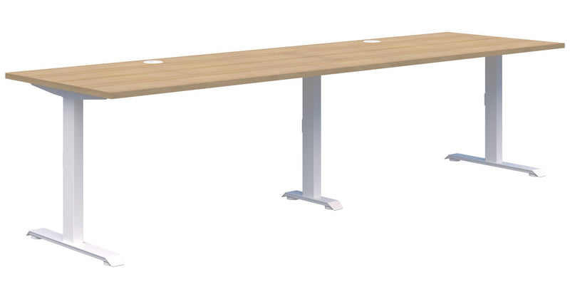 Summit II Fixed Height Inline 2 Pod Desk 2x1200x800 / Classic Oak / White