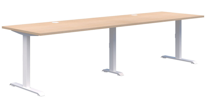 Summit II Fixed Height Inline 2 Pod Desk 2x1200x800 / Refined Oak / White