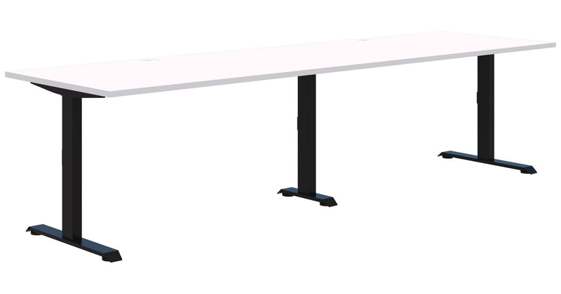 Summit II Fixed Height Inline 2 Pod Desk 2x1200x800 / Snow Velvet / Black