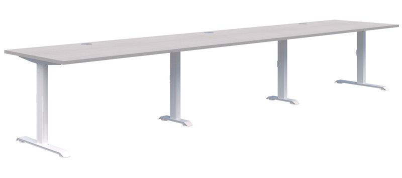 Summit II Fixed Height Inline 3 Pod Desk 3x1200x800 / Silver Strata / White