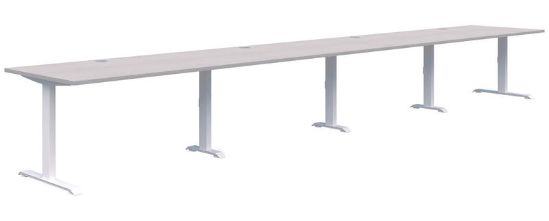 Summit II Fixed Height Inline 4 Pod Desk 4x1200x800 / Silver Strata / White