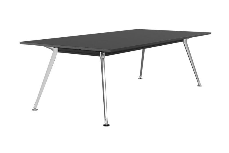 Team Boardroom Table 2400 x 1200 / Black / Polished Alloy