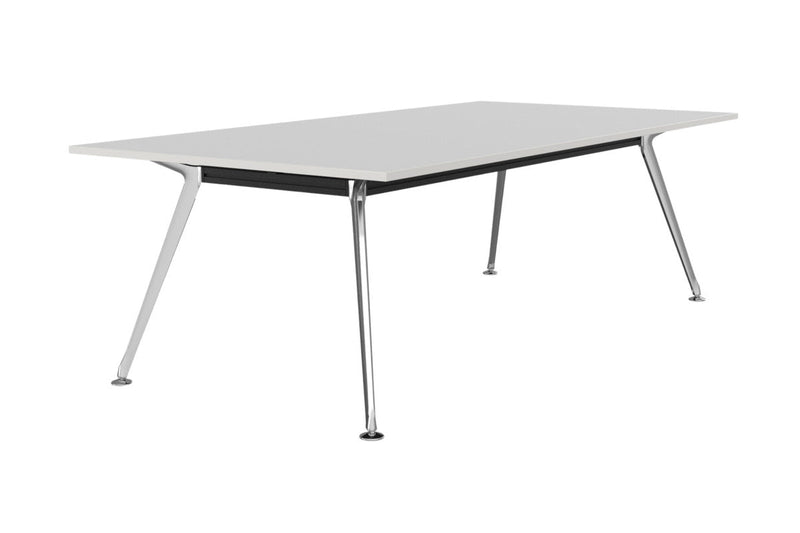 Team Boardroom Table 2400 x 1200 / White / Polished Alloy