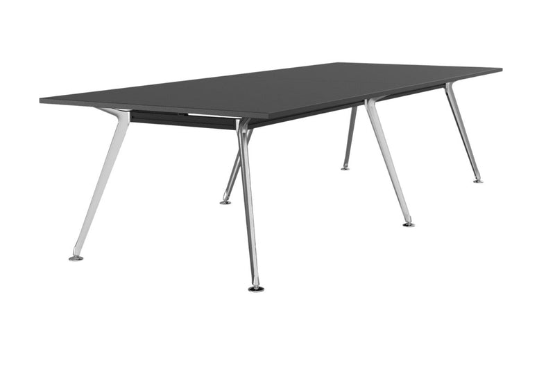 Team Boardroom Table 3000 x 1200 / Black / Polished Alloy