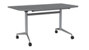 Team Flip Table D-Shape 1400 x 700 / Silver / Silver