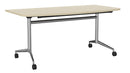 Team Flip Table D-Shape 1600 x 800 / Nordic Maple / Chrome