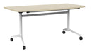Team Flip Table D-Shape 1600 x 800 / Nordic Maple / White