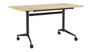 Team Flip Table Rectangle 1400 x 700 / Atlantic Oak / Black