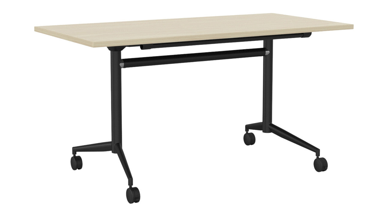 Team Flip Table Rectangle 1400 x 700 / Nordic Maple / Black