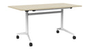 Team Flip Table Rectangle 1400 x 700 / Nordic Maple / White