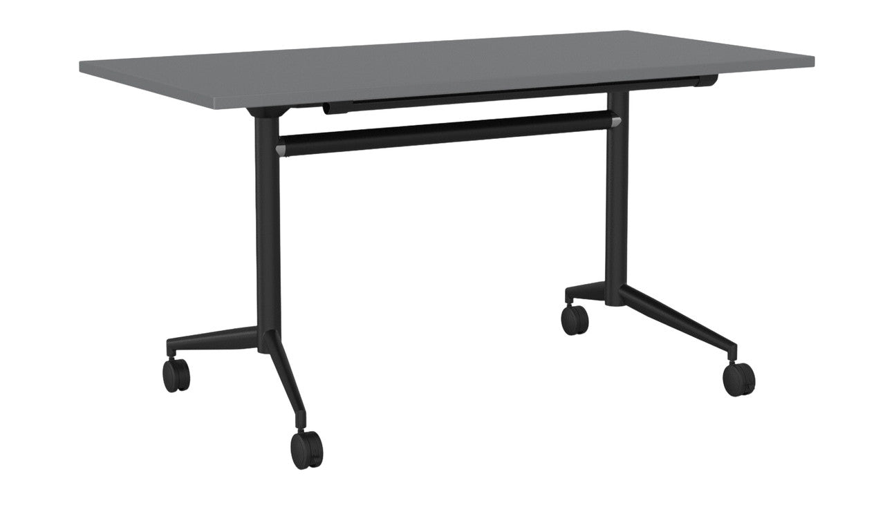 Team Flip Table Rectangle 1400 x 700 / Silver / Black