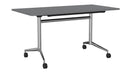 Team Flip Table Rectangle 1400 x 700 / Silver / Chrome
