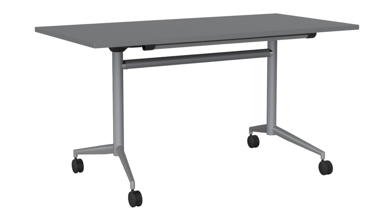 Team Flip Table Rectangle 1400 x 700 / Silver / Silver