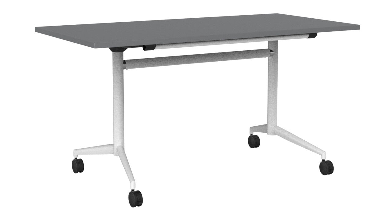 Team Flip Table Rectangle 1400 x 700 / Silver / White