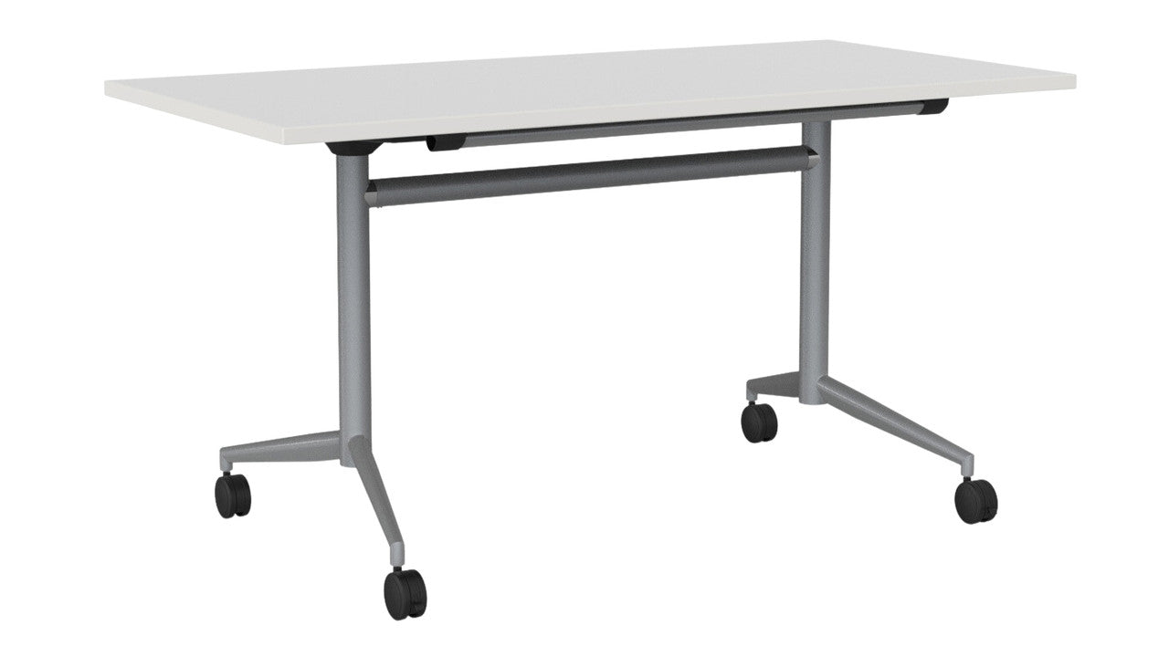 Team Flip Table Rectangle 1400 x 700 / White / Silver