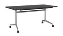 Team Flip Table Rectangle 1600 x 800 / Black / Chrome