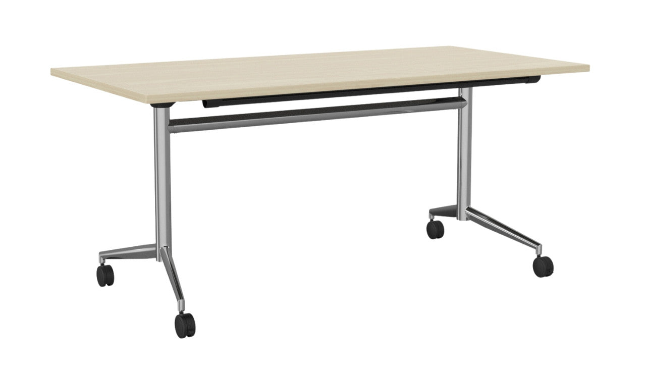 Team Flip Table Rectangle 1600 x 800 / Nordic Maple / Chrome