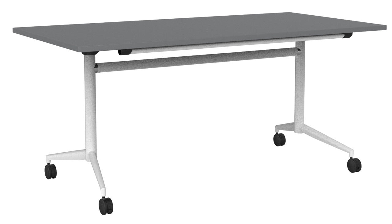 Team Flip Table Rectangle 1600 x 800 / Silver / White