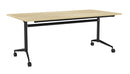 Team Flip Table Rectangle 1800 x 900 / Atlantic Oak / Black