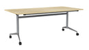 Team Flip Table Rectangle 1800 x 900 / Atlantic Oak / Silver