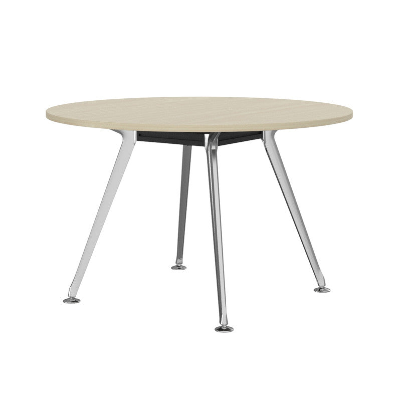Team Round Meeting Table Nordic Maple / Polished Alloy