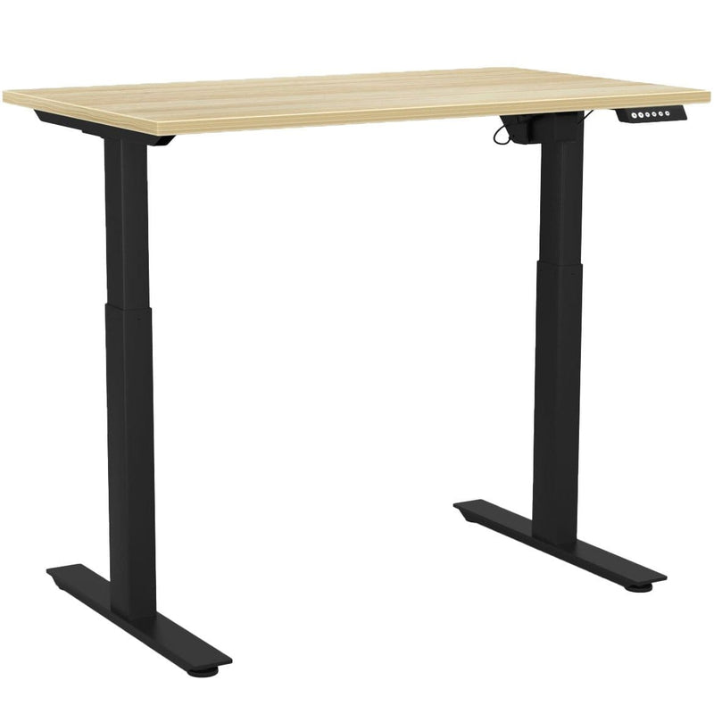 Agile Electric 2-Column Individual Desk 1200 x 700 / Atlantic Oak / Black