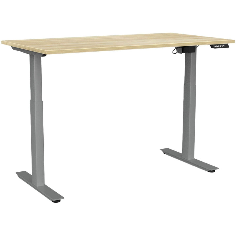 Agile Electric 2-Column Individual Desk 1500 x 800 / Atlantic Oak / Silver