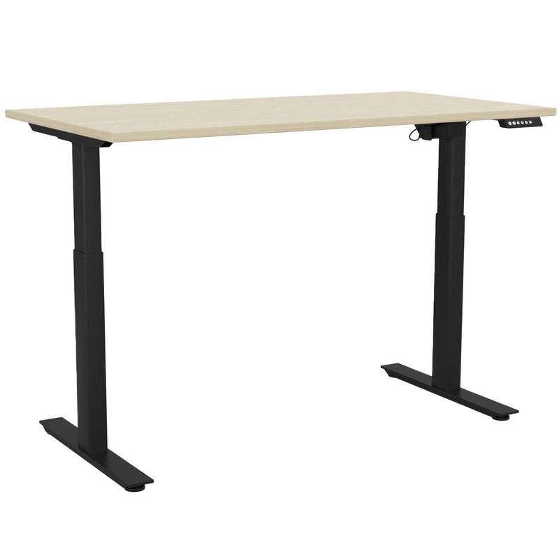 Agile Electric 2-Column Individual Desk 1500 x 800 / Nordic Maple / Black