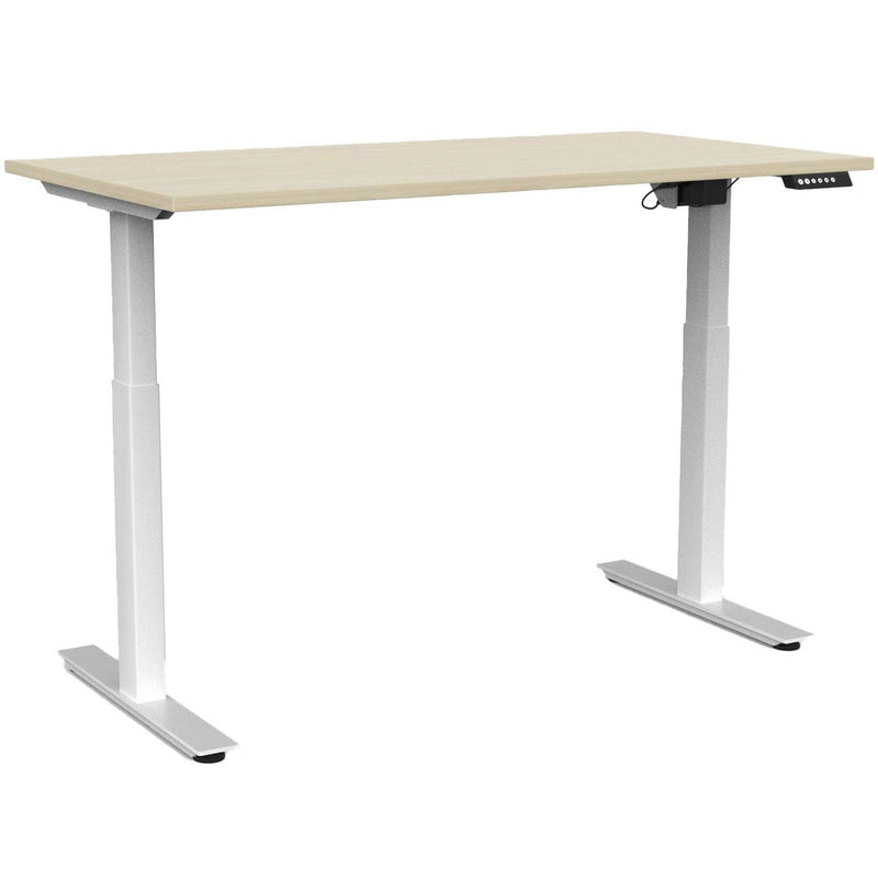 Agile Electric 2-Column Individual Desk 1500 x 800 / Nordic Maple / White