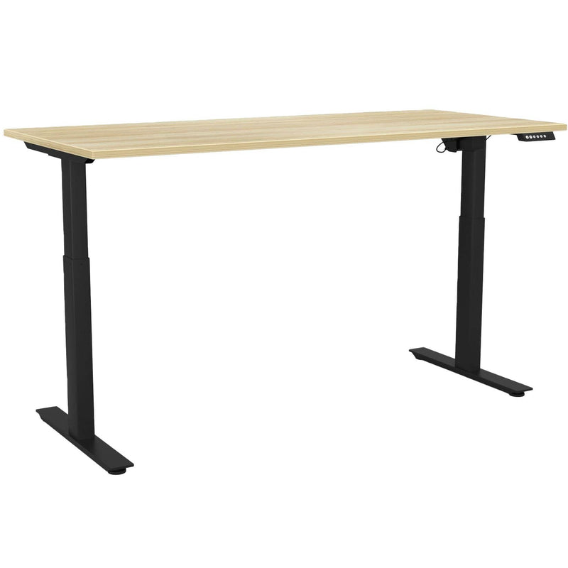Agile Electric 2-Column Individual Desk 1800 x 800 / Atlantic Oak / Black