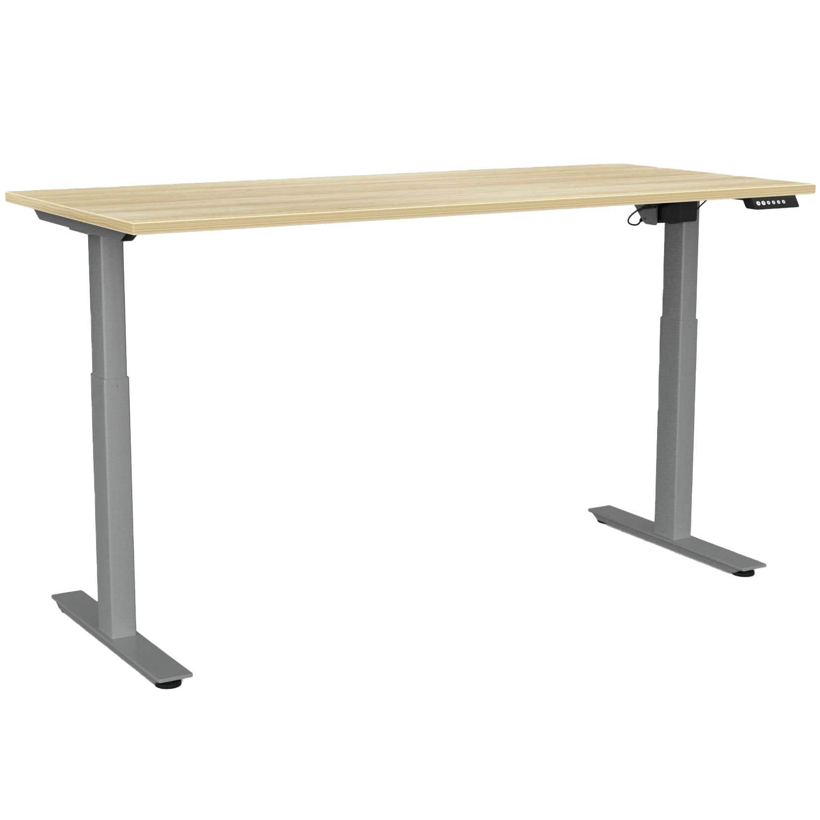 Agile Electric 2-Column Individual Desk 1800 x 800 / Atlantic Oak / Silver