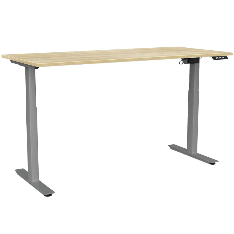 Agile Electric 2-Column Individual Desk 1800 x 800 / Atlantic Oak / Silver
