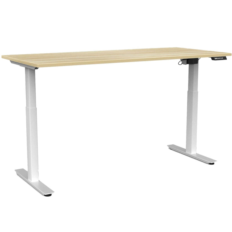 Agile Electric 2-Column Individual Desk 1800 x 800 / Atlantic Oak / White