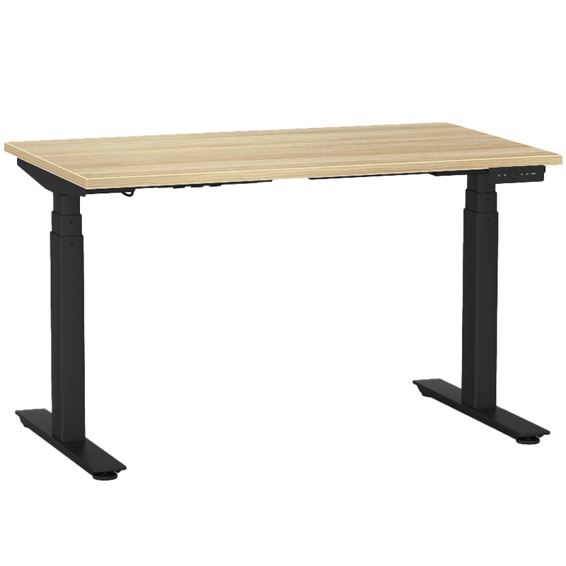 Agile Electric 3-Column Individual Desk 1200 x 700 / Atlantic Oak / Black