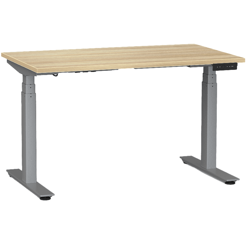 Agile Electric 3-Column Individual Desk 1200 x 700 / Atlantic Oak / Silver