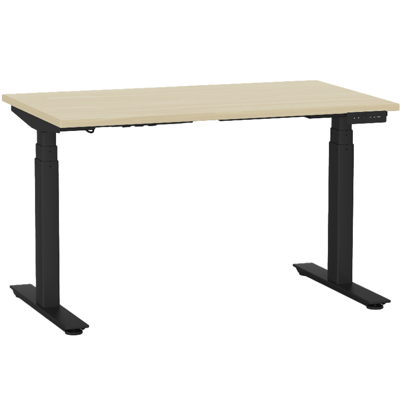 Agile Electric 3-Column Individual Desk 1200 x 700 / Nordic Maple / Black